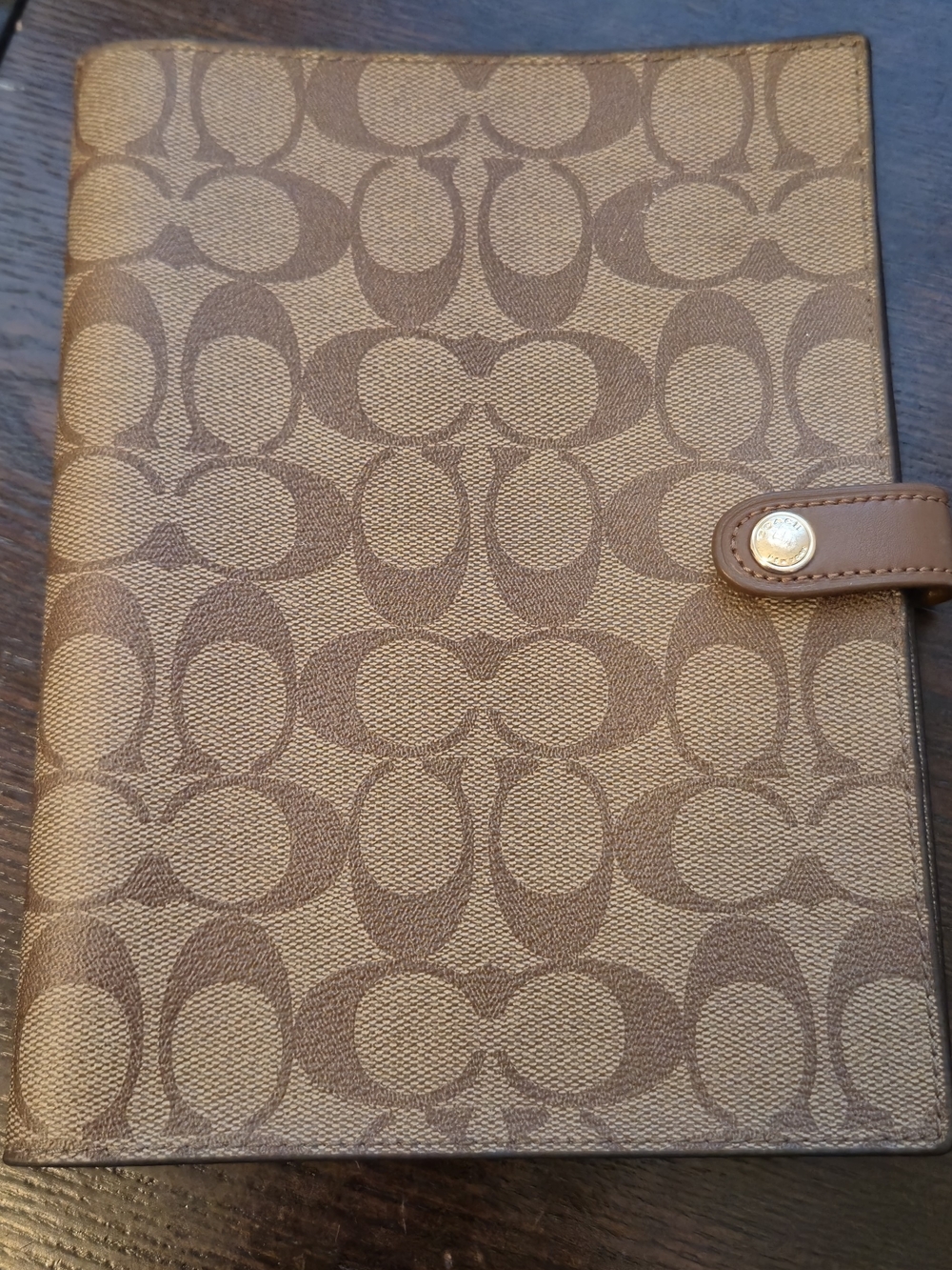 Coach Brown Signature Notebook Cover